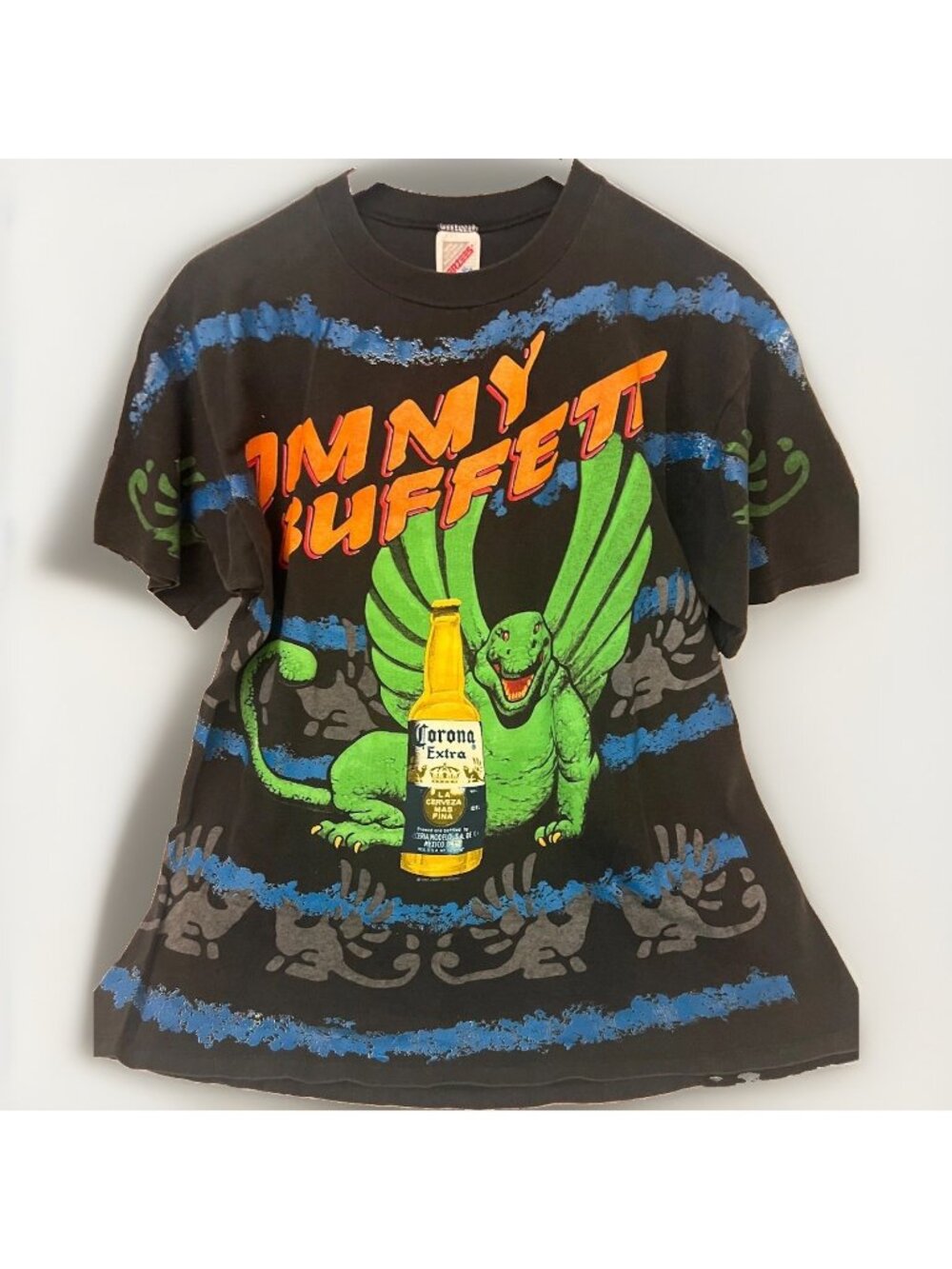 Vintage Jimmy Buffett 1992 Recession Recess Tour Corona Lizard T-Shirt XL Jerzee